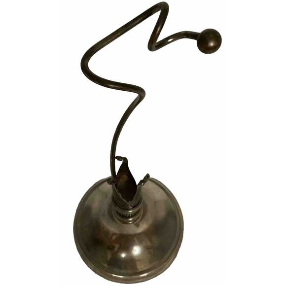 VTG Amaryllis Flower Vase In Silver Plated Ornate Metal Stand Art Glass 15.5 IN - Picture 11 of 16